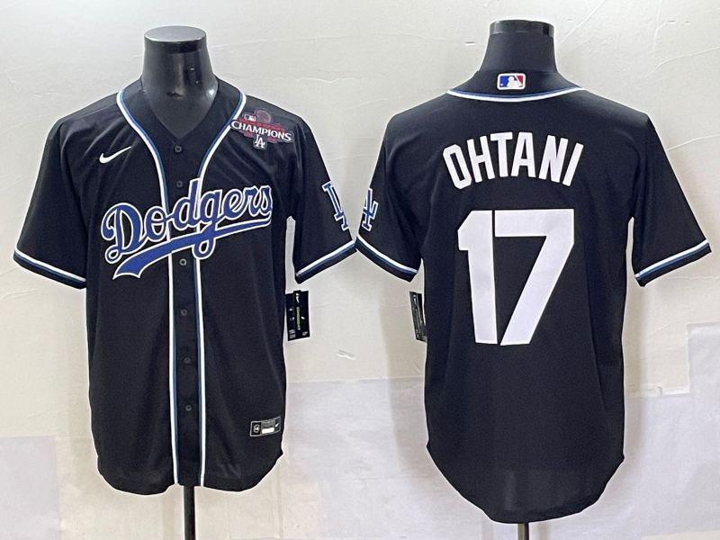 Men 2025 Los Angeles Dodgers #17 Ohtani Black Three generations Fashion Nike MLB Jersey style 70421